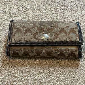 Coach signature checkbook wallet